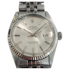 Rolex Oyster Datejust 1601 36mm 18k W Gold SS 1970s Mens Vintage Automatic RA620