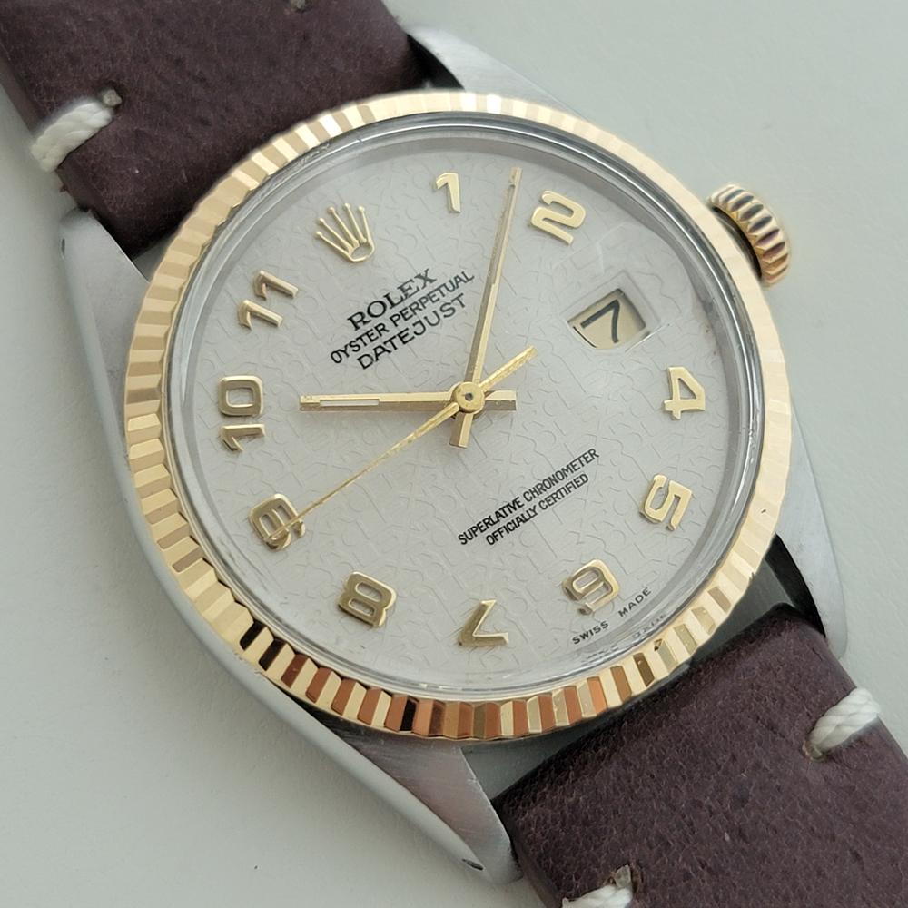Rolex Oyster Datejust 16013 Uomo 36mm 18k SS 1980 Quadrante Computer Automatico RA617 In condizioni ottime in vendita a Beverly Hills, CA