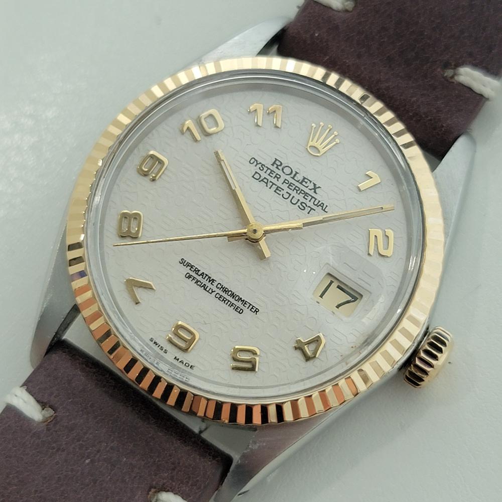 Rolex Oyster Datejust 16013 Uomo 36mm 18k SS 1980 Quadrante Computer Automatico RA617 in vendita 1