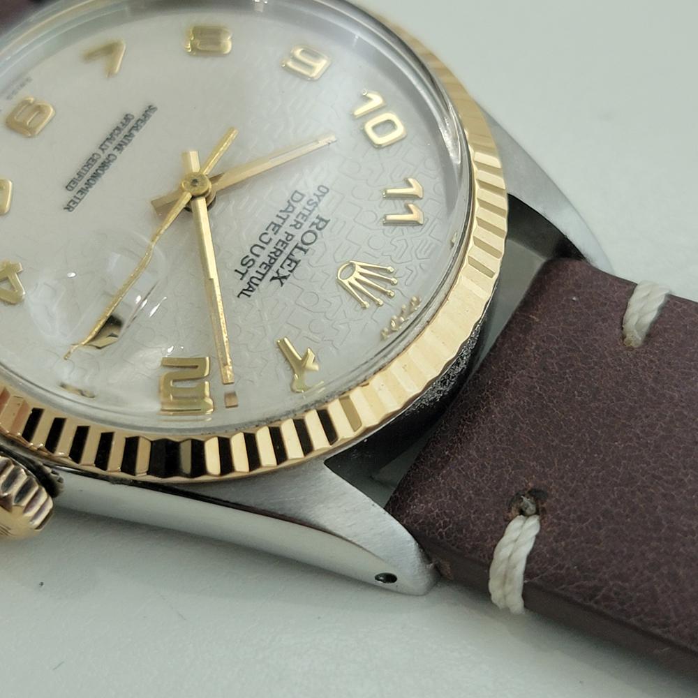 Rolex Oyster Datejust 16013 Uomo 36mm 18k SS 1980 Quadrante Computer Automatico RA617 in vendita 3