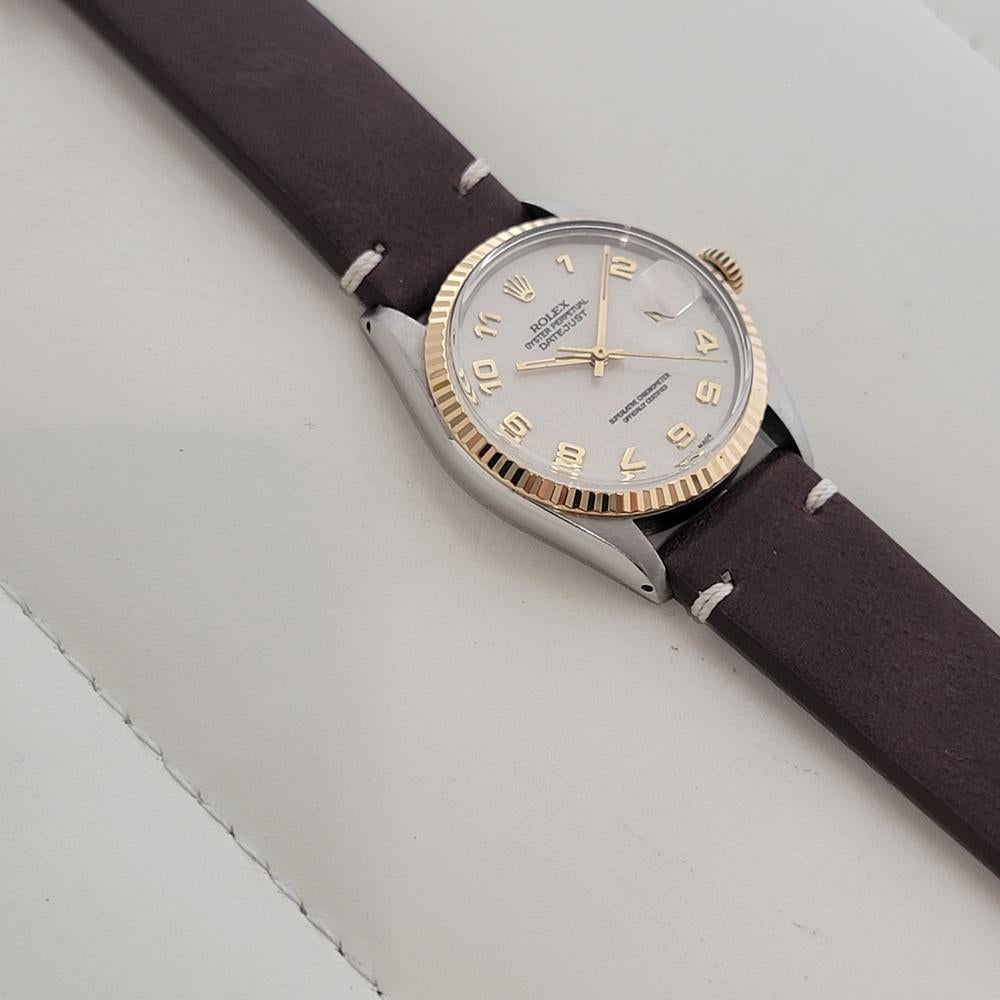 Rolex Oyster Datejust 16013 Uomo 36mm 18k SS 1980 Quadrante Computer Automatico RA617 in vendita 4