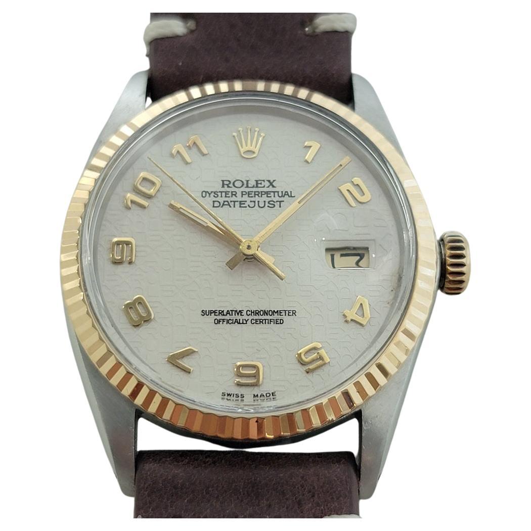 Rolex Oyster Datejust 16013 Mens 36mm 18k SS 1980s Computer Dial Automatic RA617