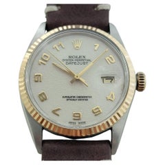 Rolex Oyster Datejust 16013 Mens 36mm 18k SS 1980s Computer Dial Automatic RA617