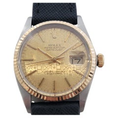 Rolex Oyster Datejust 16013 Mens 36mm 18k SS 1980s Computer Dial Automatic RA618
