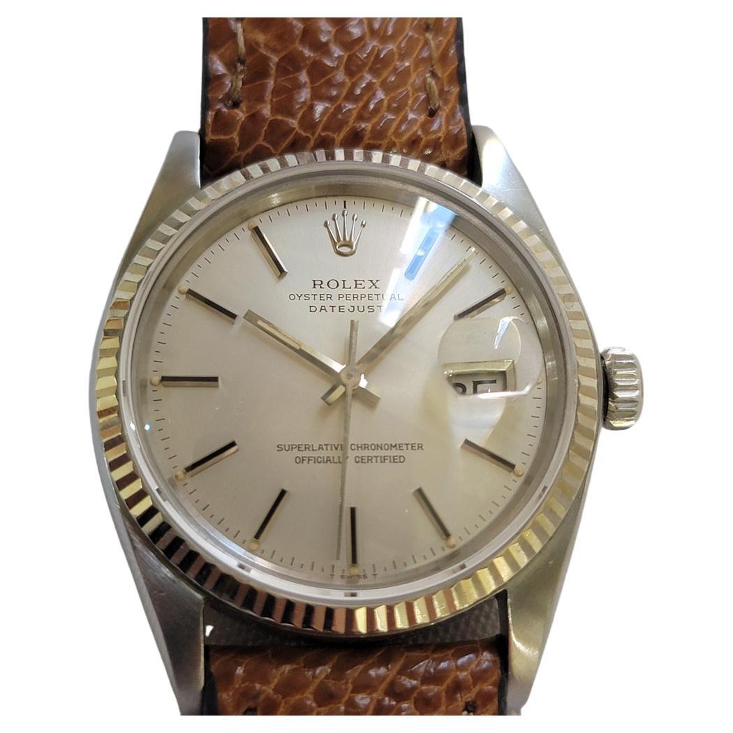 Rolex Oyster Datejust 16014 36mm 18k White Gold SS Mens 1970s Automatic RA770B