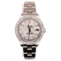 Rolex Oyster Datejust Ladies 26mm Steel White Pearl Dial 1.50ct Diamonds 79160