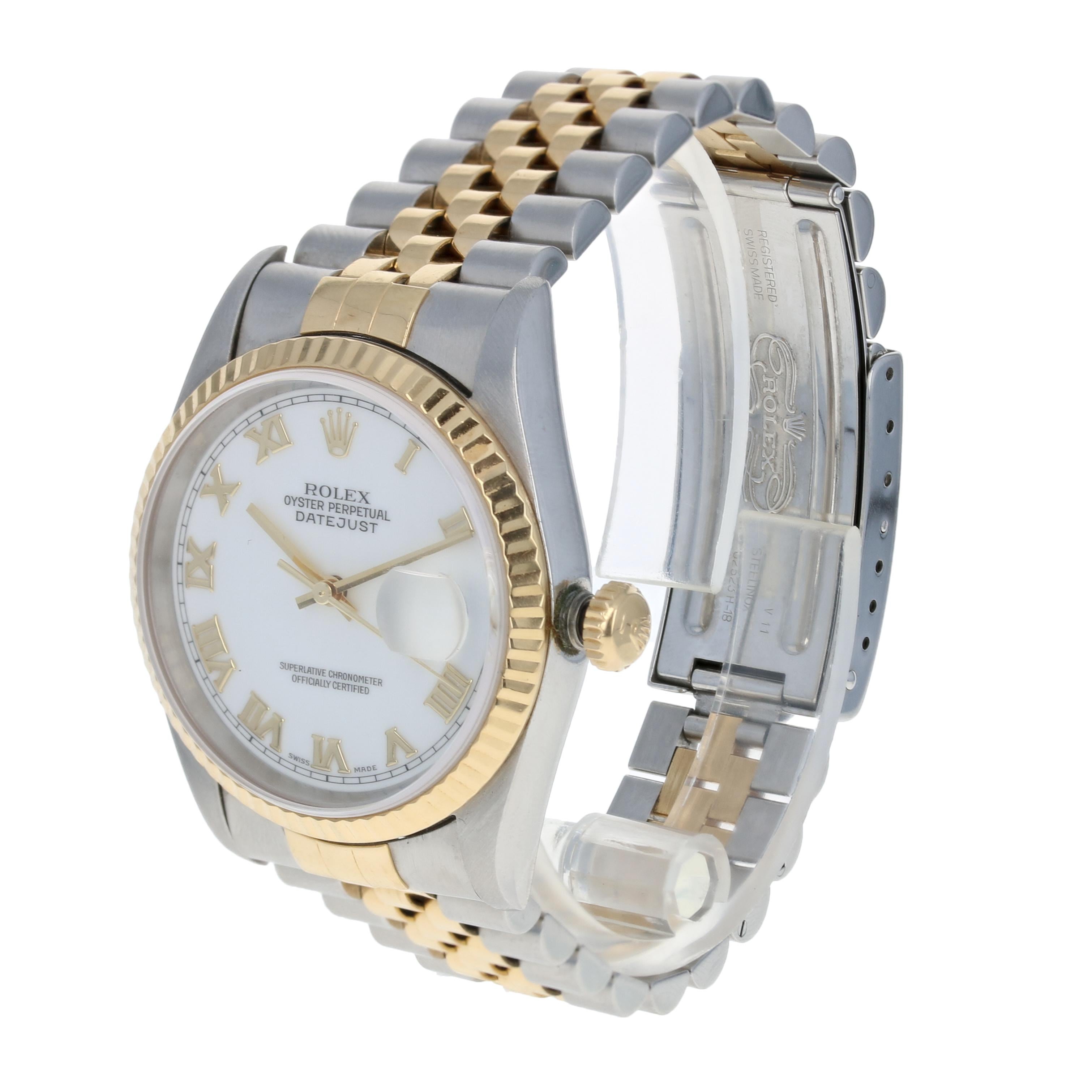 Rolex Oyster Datejust Men's Watch Stainless & 18k Gold Automatic 2Yr Wnty 16233 1