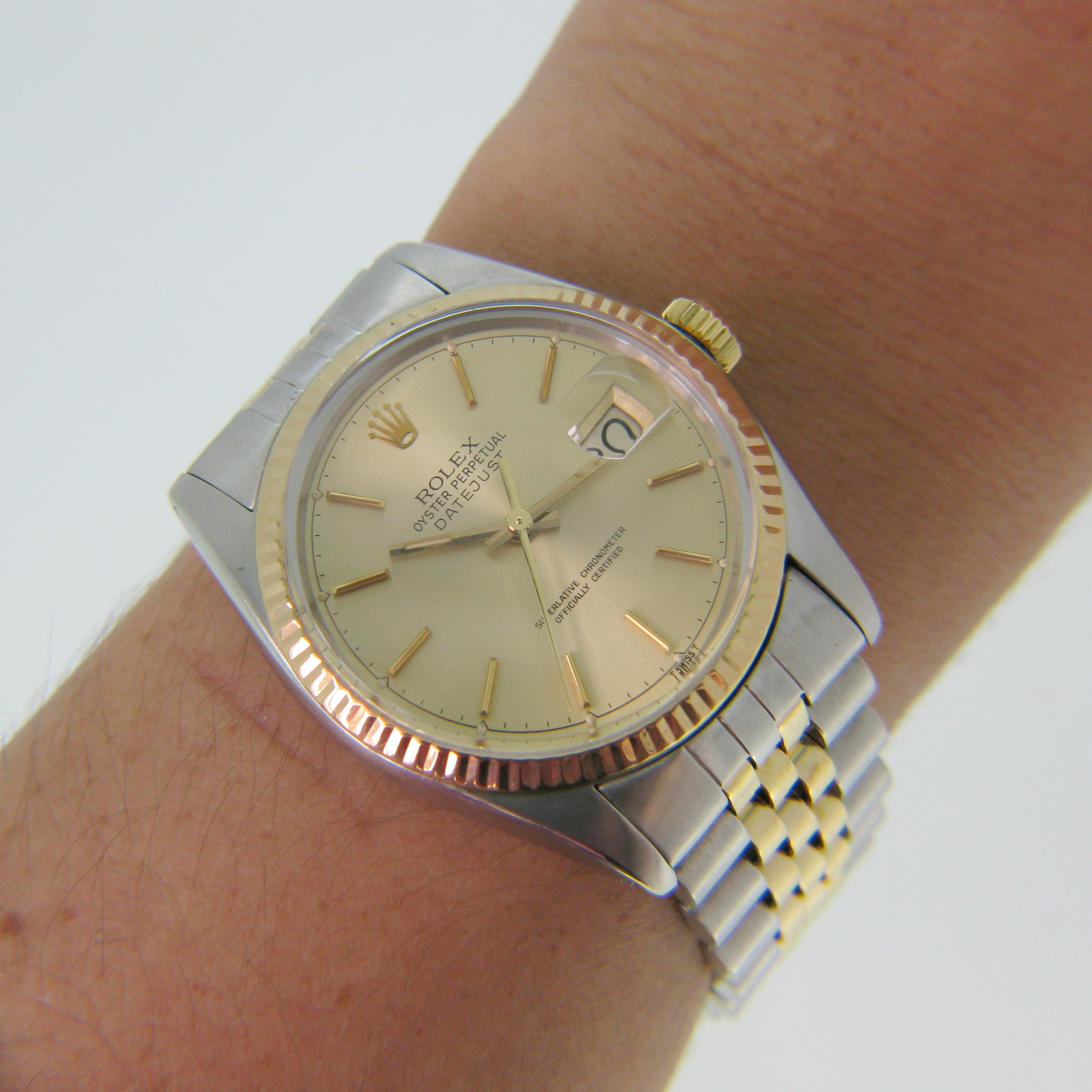Rolex Oyster Datejust Perpetual 1978 Yellow Gold Stainless Steel Watch 2