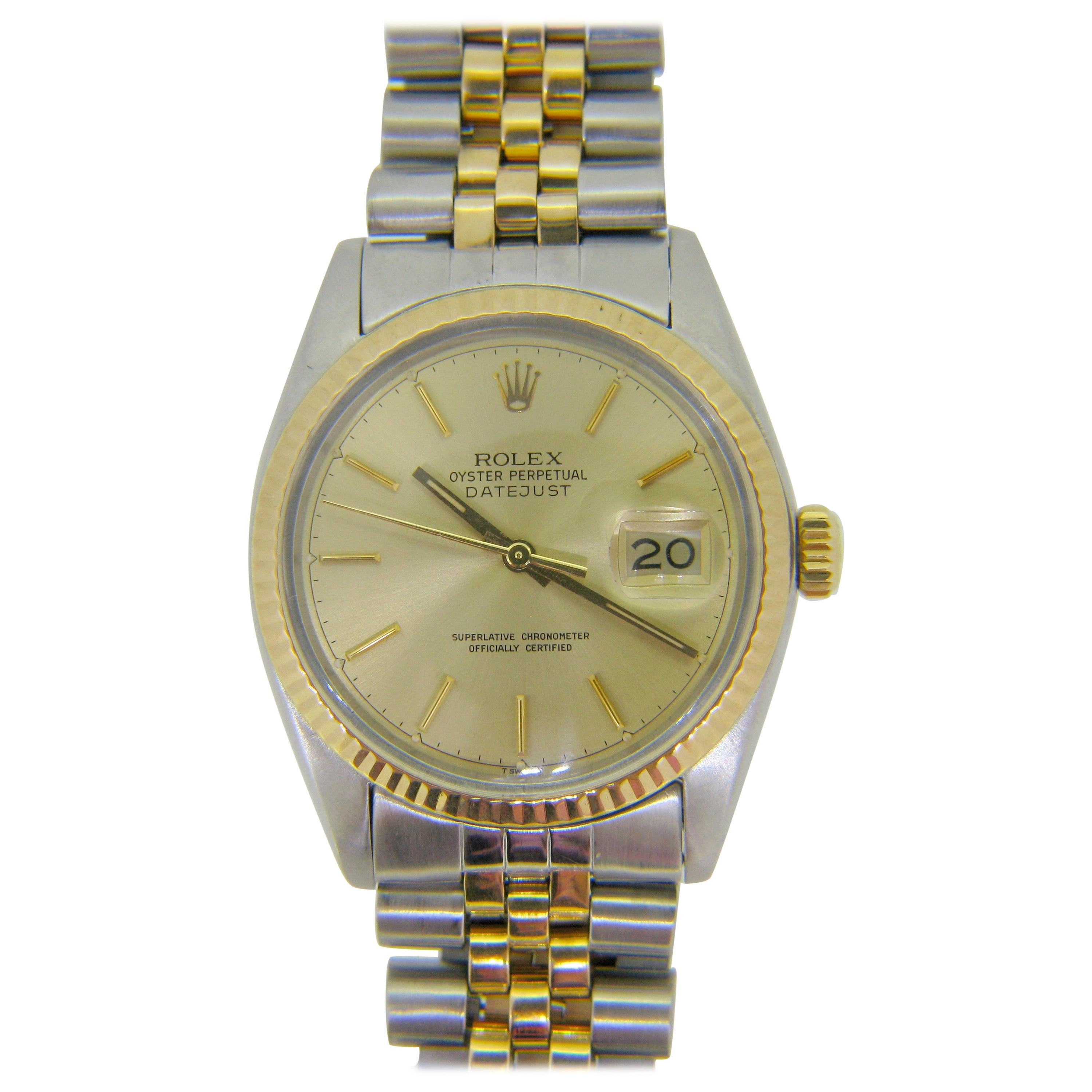Rolex Oyster Datejust Perpetual 1978 Yellow Gold Stainless Steel Watch