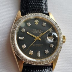 Rolex Oyster Datejust Ref 1601 14k Gold Mens 1960s Diamonds Automatic RA412C