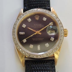 Rolex Oyster Datejust Ref 1601 14k Gold Mens 1960s Diamonds Automatic RA412C