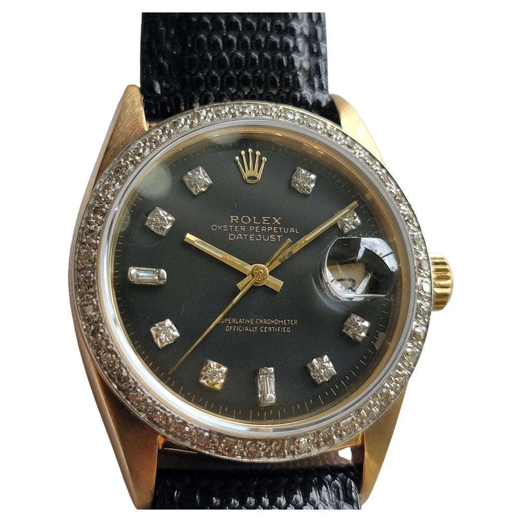 Rolex Oyster Datejust Ref 1601 Oro 14k Hombres 1960 Diamantes Automático RA412C