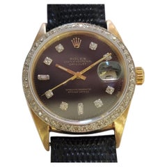 Rolex Oyster Datejust Ref 1601 14k Gold Mens 1960s Diamonds Automatic RA412C