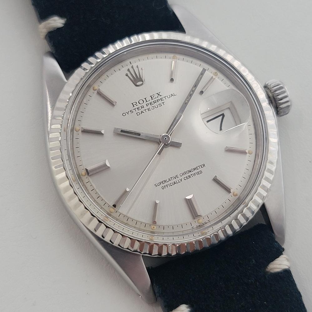 Rolex Oyster Datejust Ref 1601 36mm 18k Gold SS Mens 1970s Automatic RA595B In Excellent Condition For Sale In Beverly Hills, CA