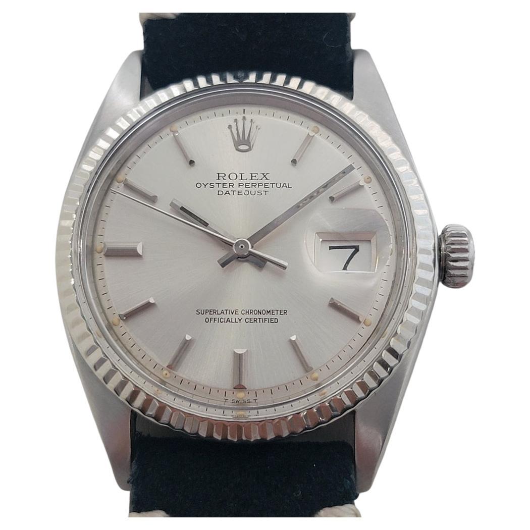 Rolex Oyster Datejust Ref 1601 36mm 18k Gold SS Mens 1970s Automatic RA595B For Sale