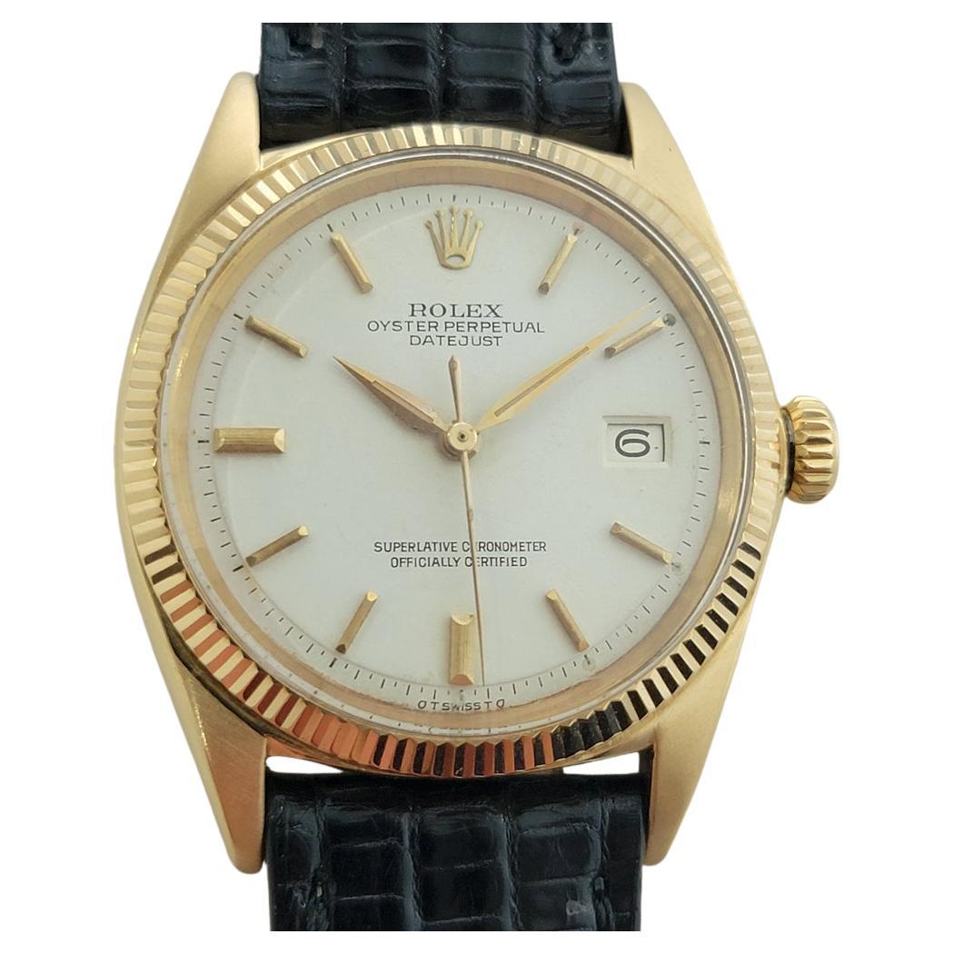 Rolex Oyster Datejust Ref 1601 36mm 18k Solid Gold Mens 1960s Automatic RA664