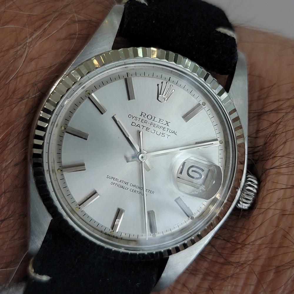 Rolex Oyster Datejust Ref 1601 36mm 18k SS 1970s Mens Vintage Automatic RA620B en vente 9