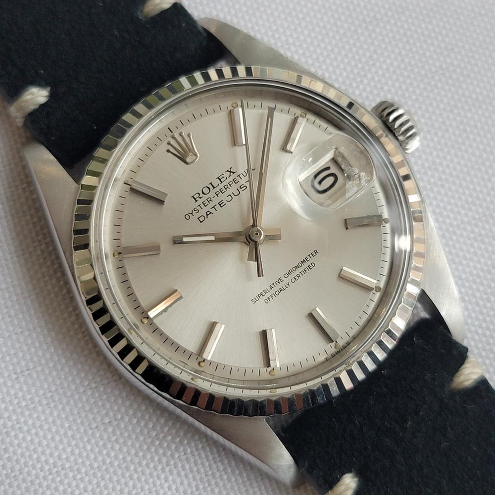 Rolex Oyster Datejust Ref 1601 36mm 18k SS 1970s Mens Vintage Automatic RA620B Excellent état - En vente à Beverly Hills, CA
