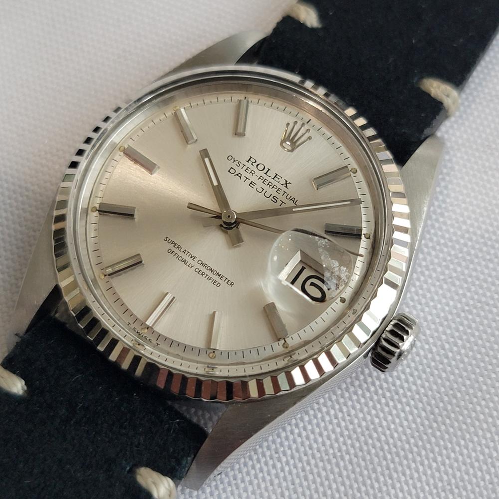 Rolex Oyster Datejust Ref 1601 36mm 18k SS 1970s Mens Vintage Automatic RA620B Pour hommes en vente