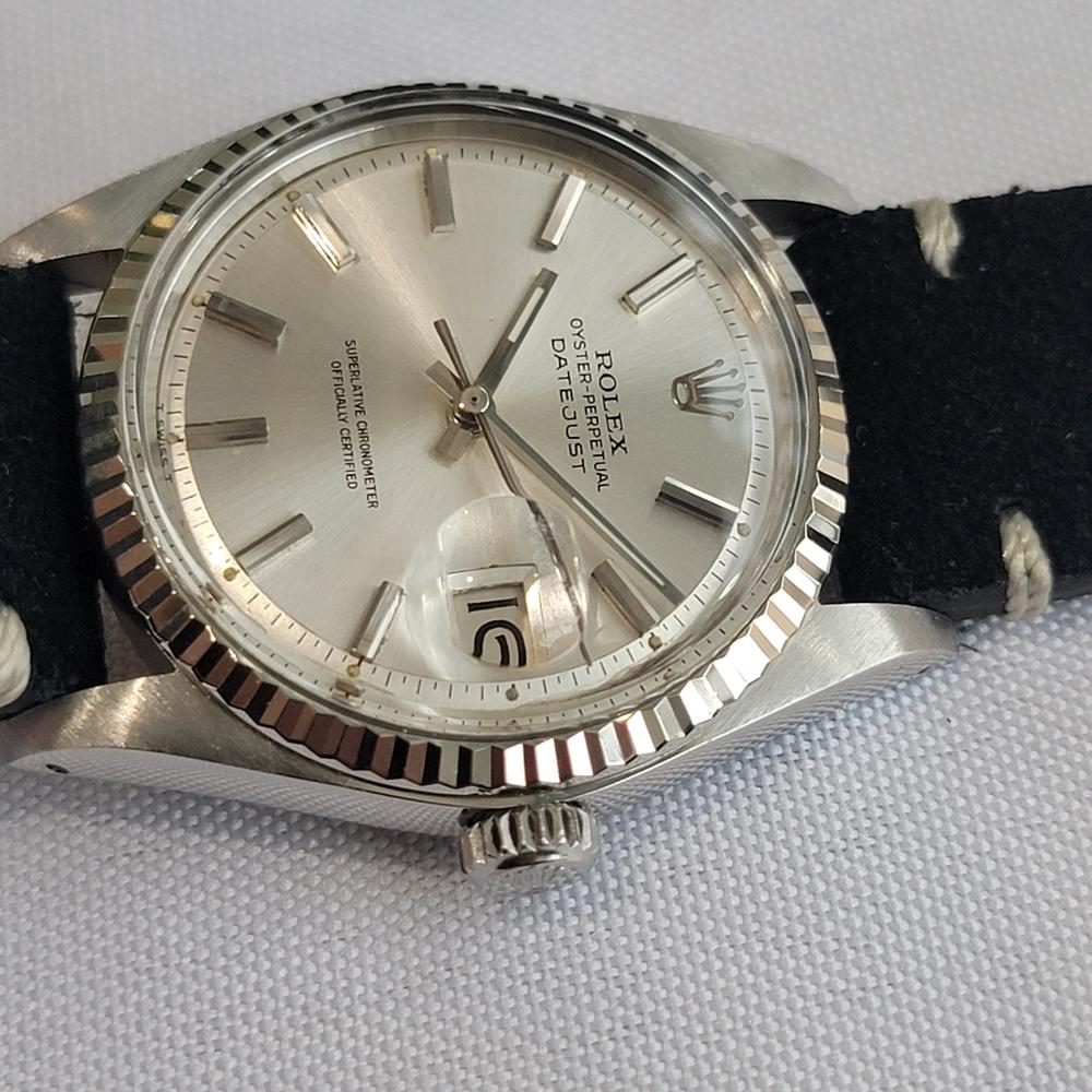 Rolex Oyster Datejust Ref 1601 36mm 18k SS 1970s Mens Vintage Automatic RA620B en vente 2