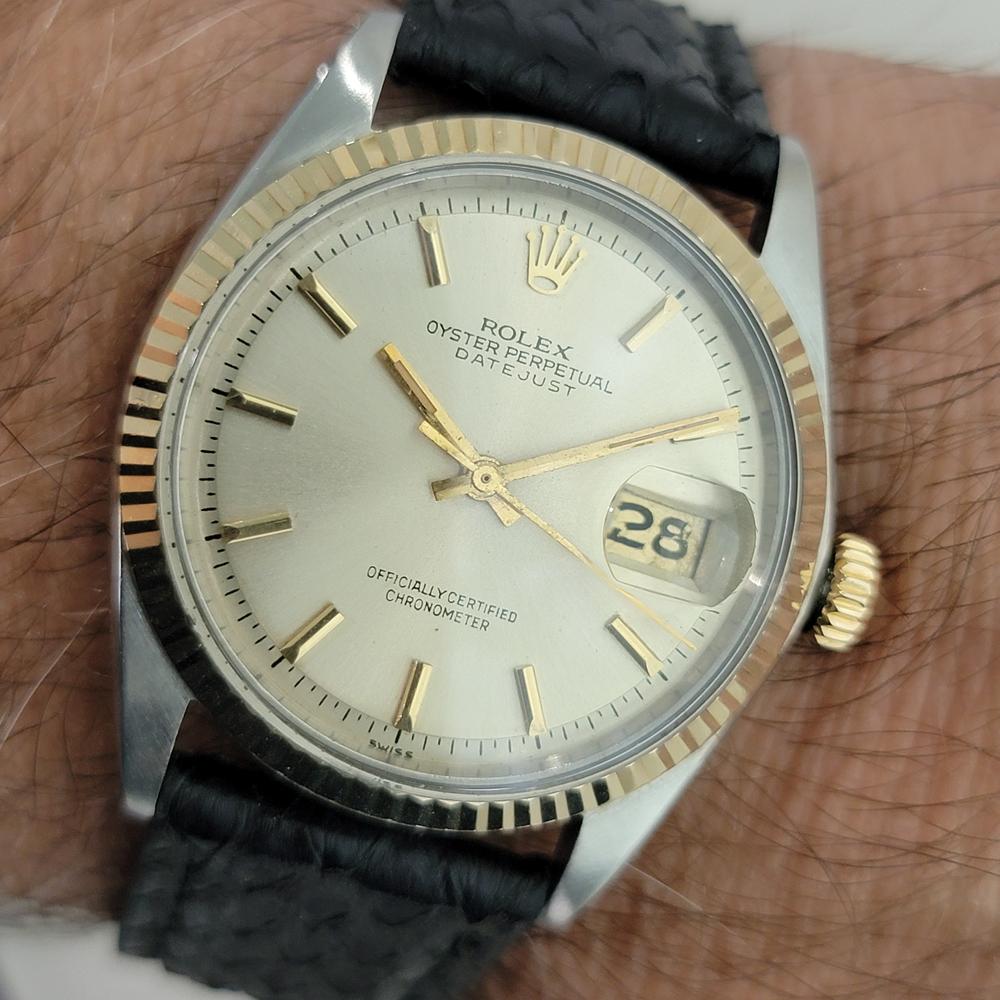 Rolex Oyster Datejust Ref 1601 36mm 18k SS Mens 1970s Vintage Automatic RA591B For Sale 9