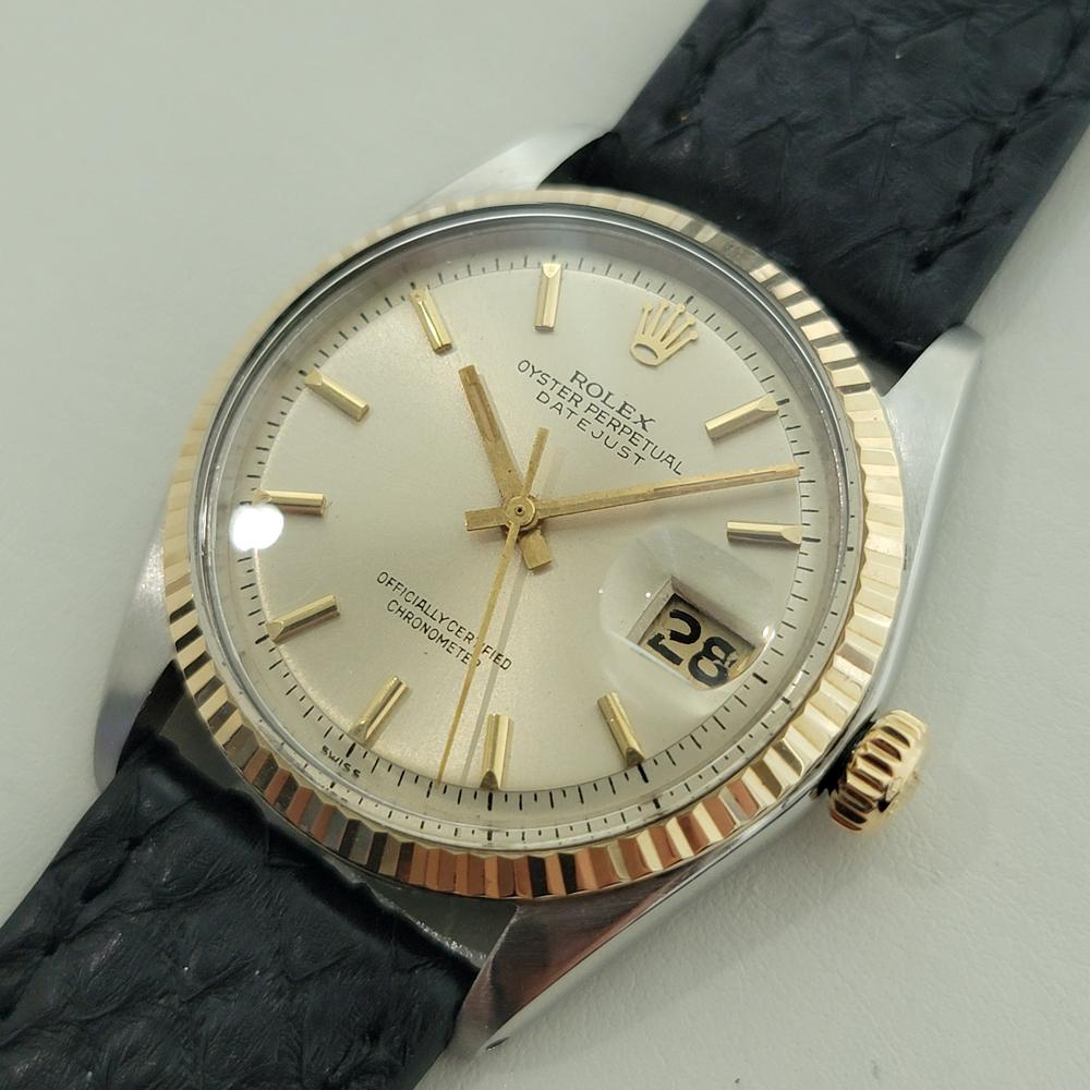 Men's Rolex Oyster Datejust Ref 1601 36mm 18k SS Mens 1970s Vintage Automatic RA591B For Sale