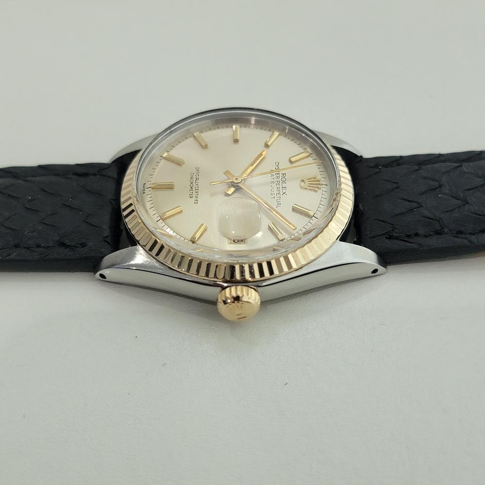 Rolex Oyster Datejust Ref 1601 36mm 18k SS Mens 1970s Vintage Automatic RA591B For Sale 1