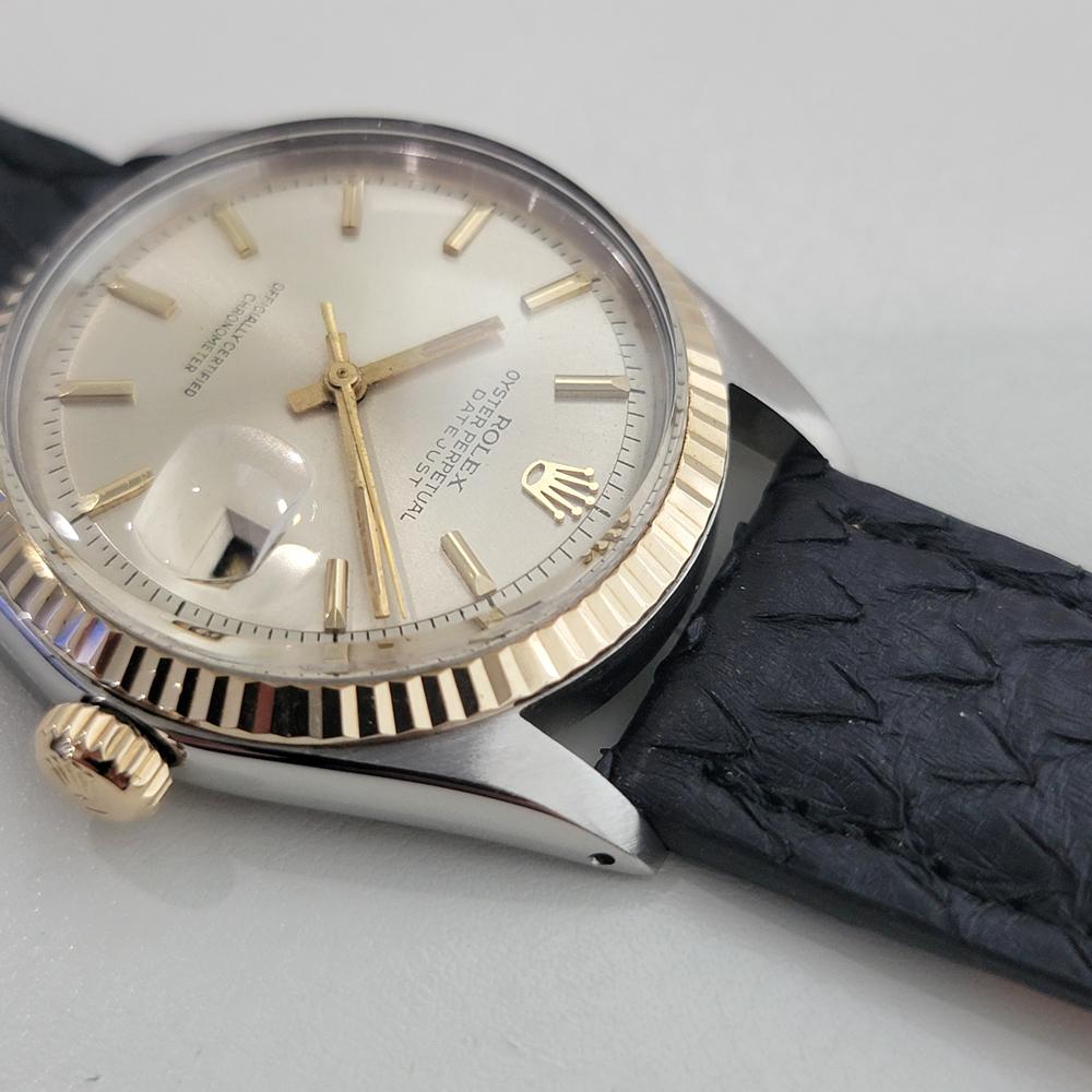 Rolex Oyster Datejust Ref 1601 36mm 18k SS Mens 1970s Vintage Automatic RA591B For Sale 2