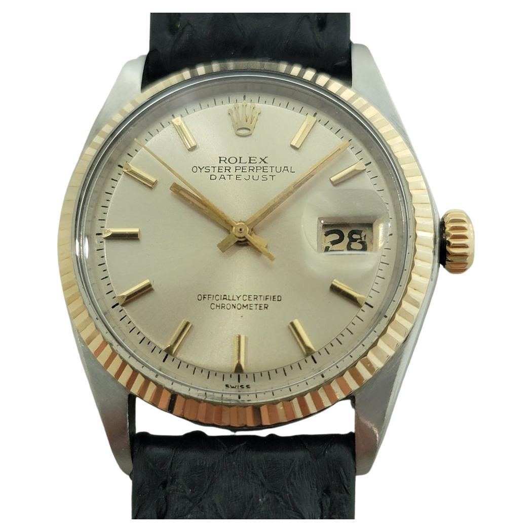 Rolex Oyster Datejust Ref 1601 36mm 18k SS Mens 1970s Vintage Automatic RA591B For Sale