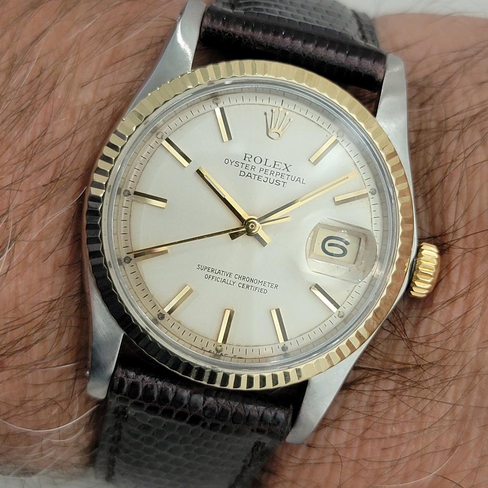 Rolex Oyster Datejust Ref 1601 36mm 18k SS Mens 1970s Vintage Automatic RA592 For Sale 9