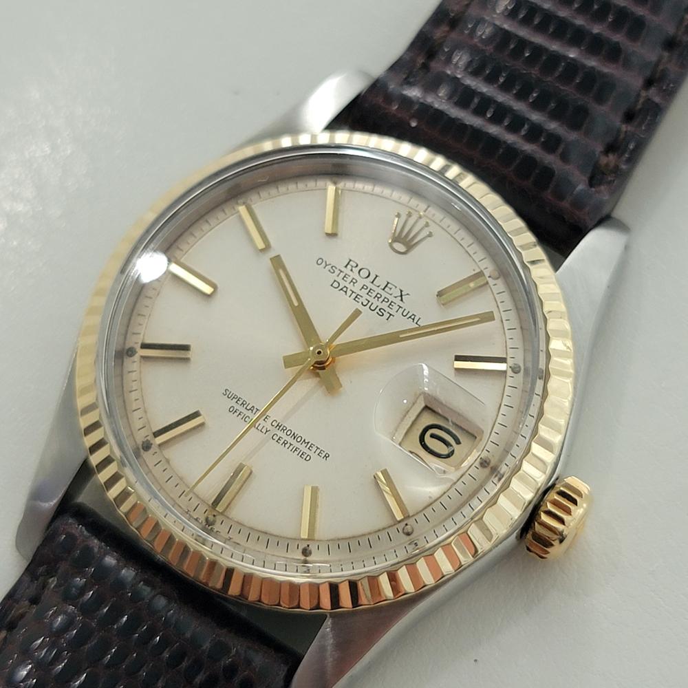 Men's Rolex Oyster Datejust Ref 1601 36mm 18k SS Mens 1970s Vintage Automatic RA592 For Sale