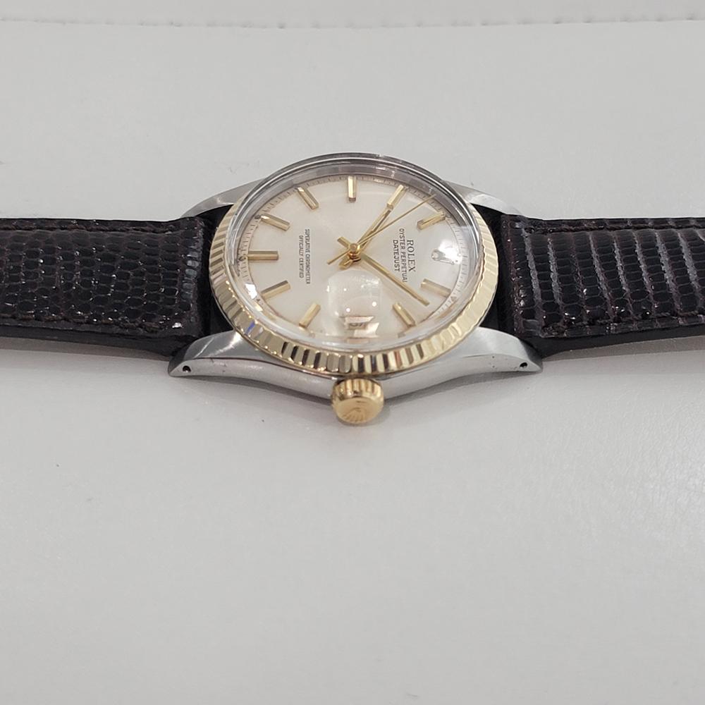 Rolex Oyster Datejust Ref 1601 36mm 18k SS Mens 1970s Vintage Automatic RA592 For Sale 1