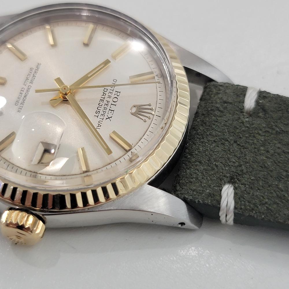 Rolex Oyster Datejust Ref 1601 36mm 18k SS Herren 1970er Vintage Automatic RA592 im Angebot 3