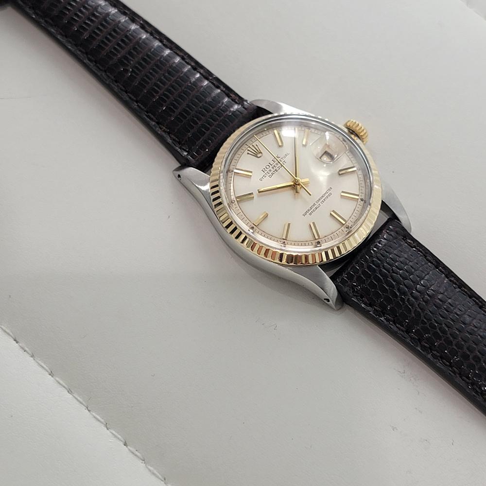 Rolex Oyster Datejust Ref 1601 36mm 18k SS Mens 1970s Vintage Automatic RA592 For Sale 3