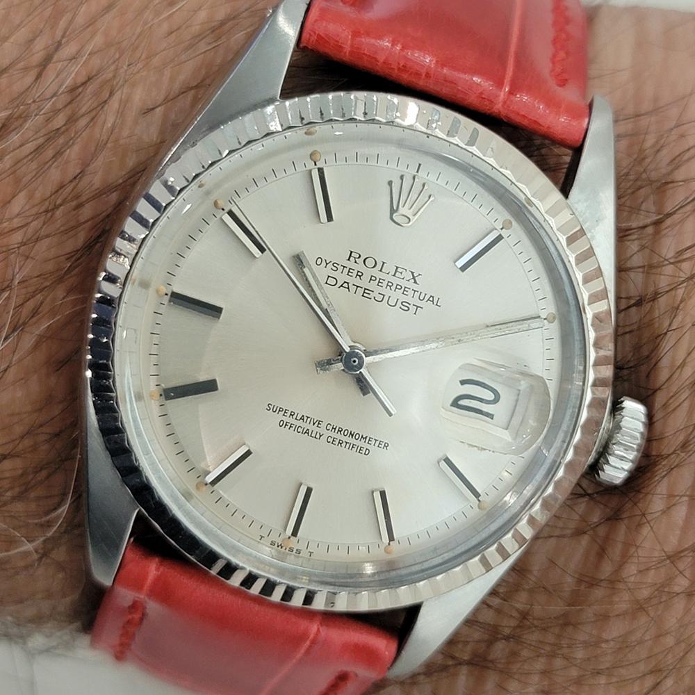 Rolex Oyster Datejust Ref 1601 36mm 18k SS Mens 1970s Vintage Automatic RA594 For Sale 9