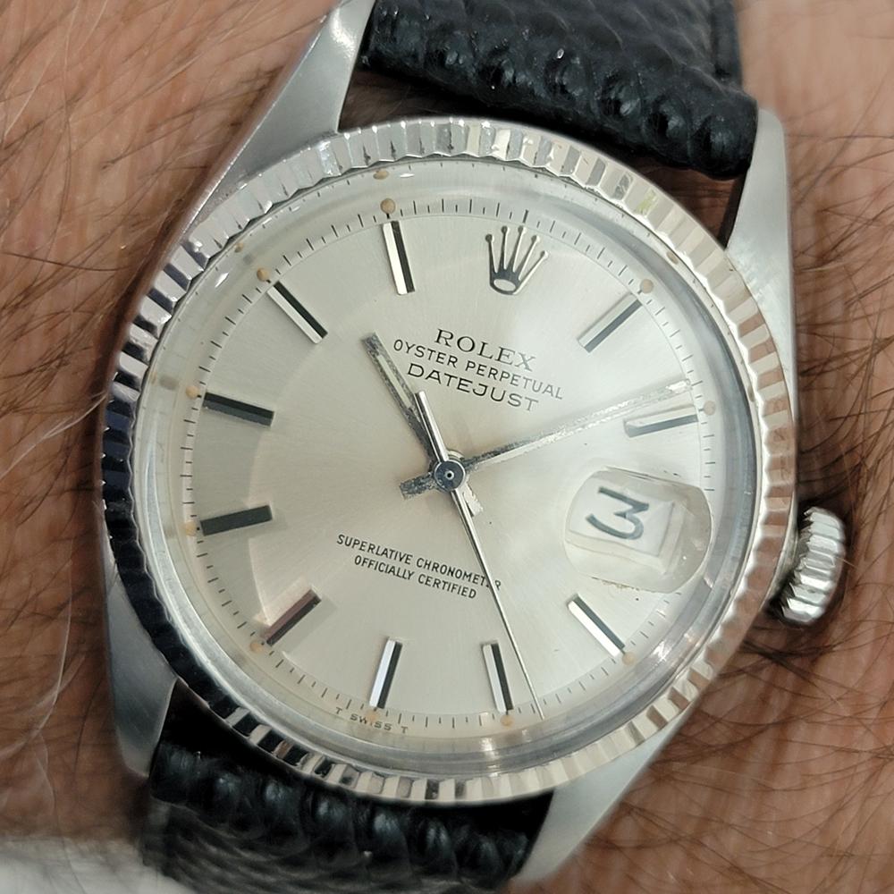 Rolex Oyster Datejust Ref 1601 36mm 18k SS Mens 1970s Vintage Automatic RA594 en venta 9