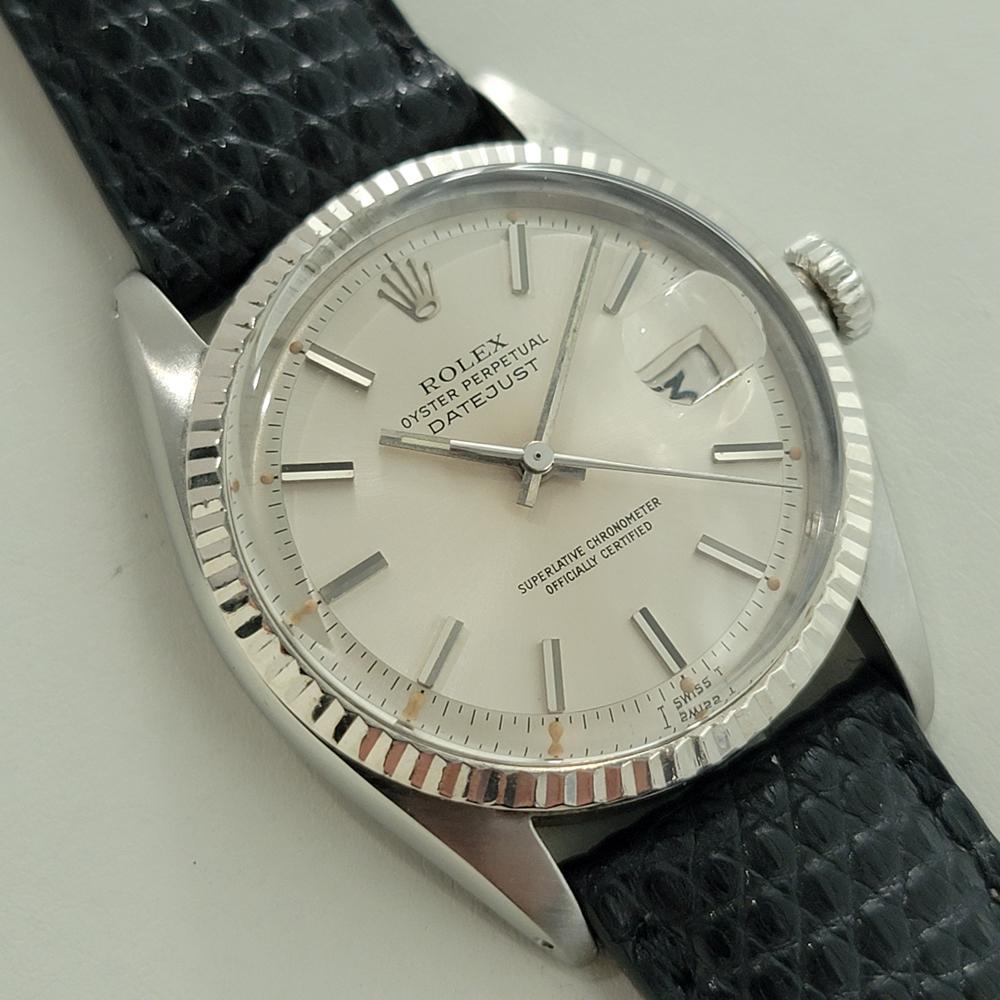 Rolex Oyster Datejust Ref 1601 36mm 18k SS Mens 1970s Vintage Automatic RA594 en Excelente estado para la venta en Beverly Hills, CA