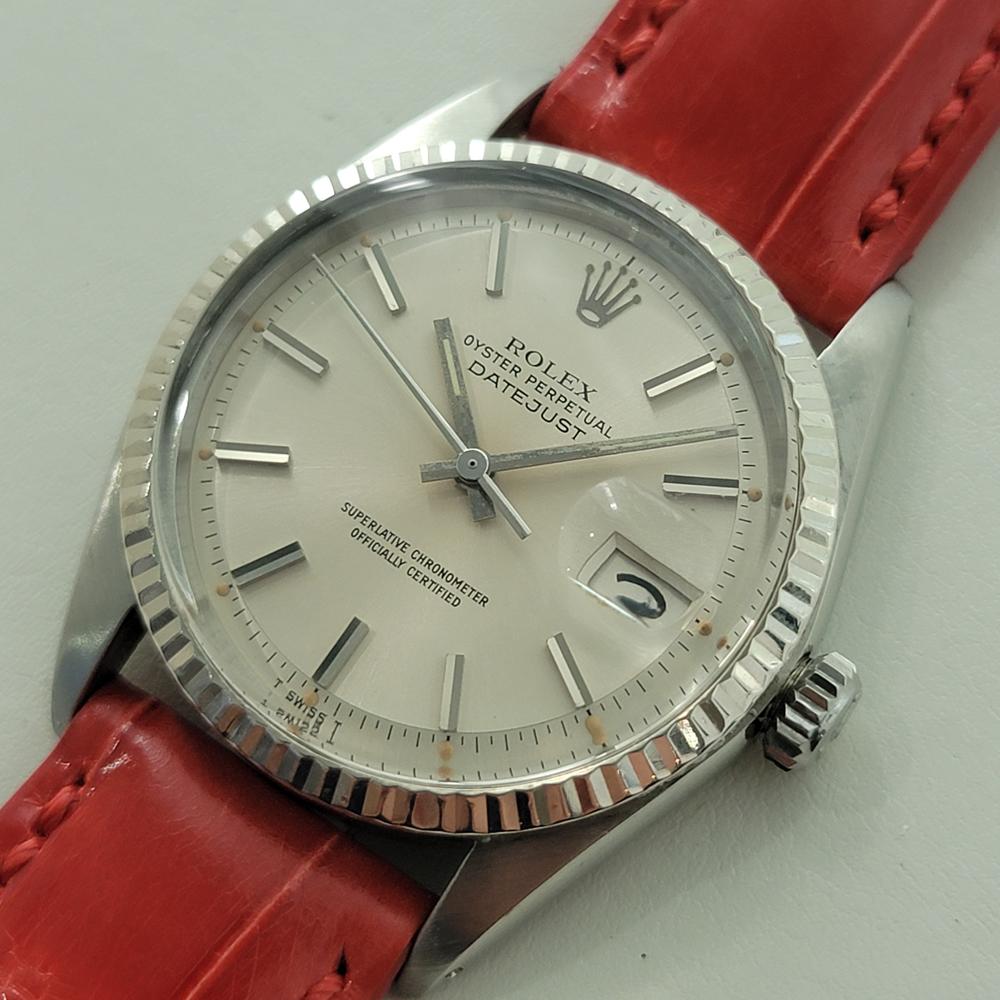 Men's Rolex Oyster Datejust Ref 1601 36mm 18k SS Mens 1970s Vintage Automatic RA594 For Sale