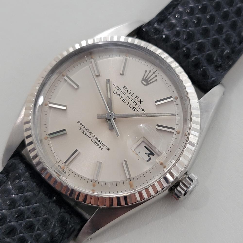 De los hombres Rolex Oyster Datejust Ref 1601 36mm 18k SS Mens 1970s Vintage Automatic RA594 en venta