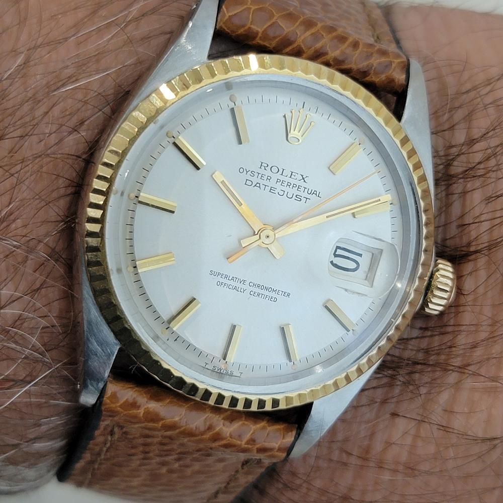 Rolex Oyster Datejust Ref 1601 36mm 18k SS Herren 1970er Vintage Automatik RA671 im Angebot 10