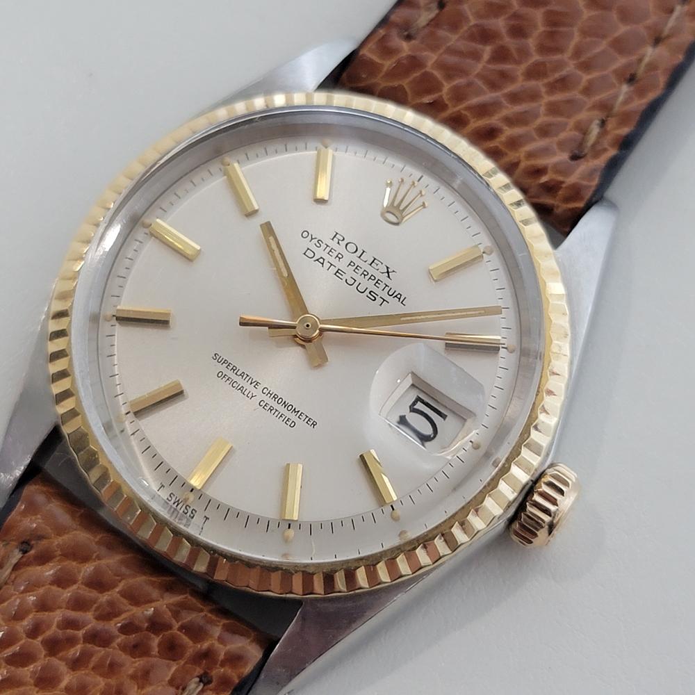 Rolex Oyster Datejust Ref 1601 36mm 18k SS Herren 1970er Vintage Automatik RA671 im Angebot 1