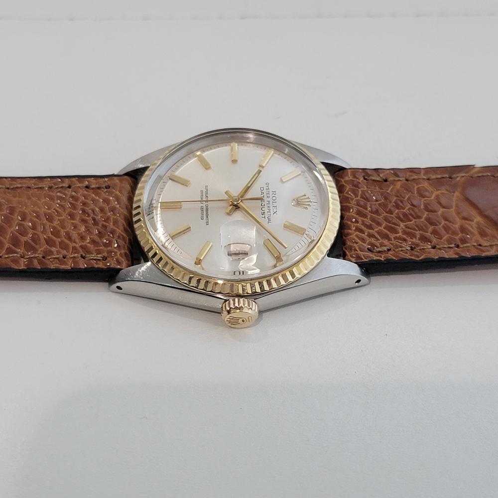 Rolex Oyster Datejust Ref 1601 36mm 18k SS Herren 1970er Vintage Automatik RA671 im Angebot 2