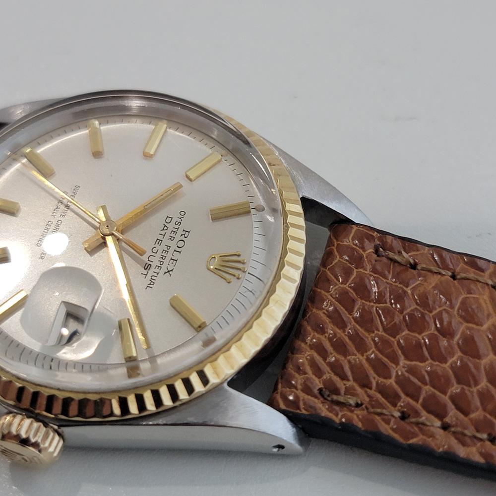 Rolex Oyster Datejust Ref 1601 36mm 18k SS Herren 1970er Vintage Automatik RA671 im Angebot 3