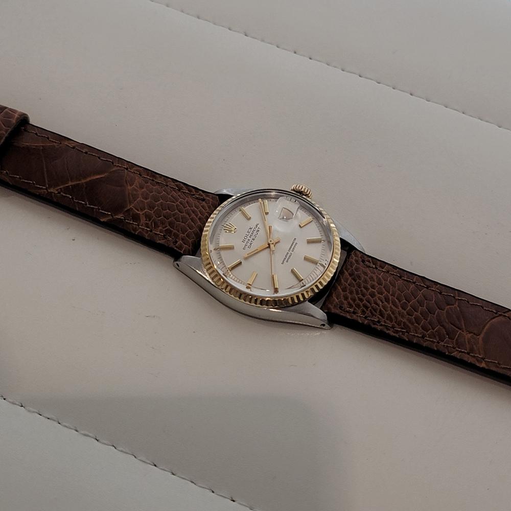 Rolex Oyster Datejust Ref 1601 36mm 18k SS Herren 1970er Vintage Automatik RA671 im Angebot 4