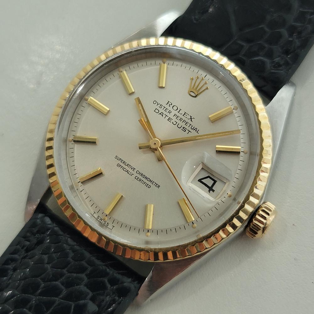 Rolex Oyster Datejust Ref 1601 36mm 18k SS Herren 1970er Vintage Automatik RA671 im Angebot 1