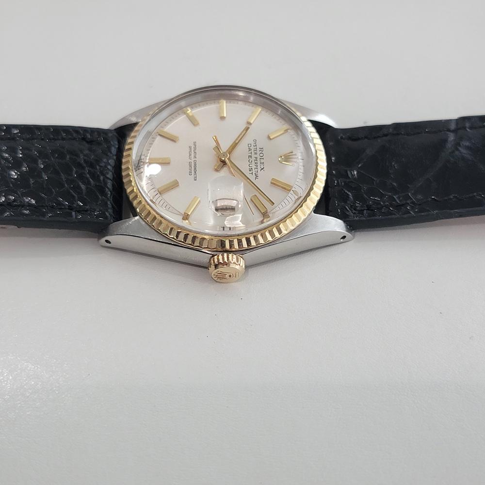 Rolex Oyster Datejust Ref 1601 36mm 18k SS Herren 1970er Vintage Automatik RA671 im Angebot 2