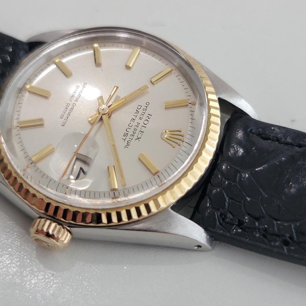 Rolex Oyster Datejust Ref 1601 36mm 18k SS Herren 1970er Vintage Automatik RA671 im Angebot 3