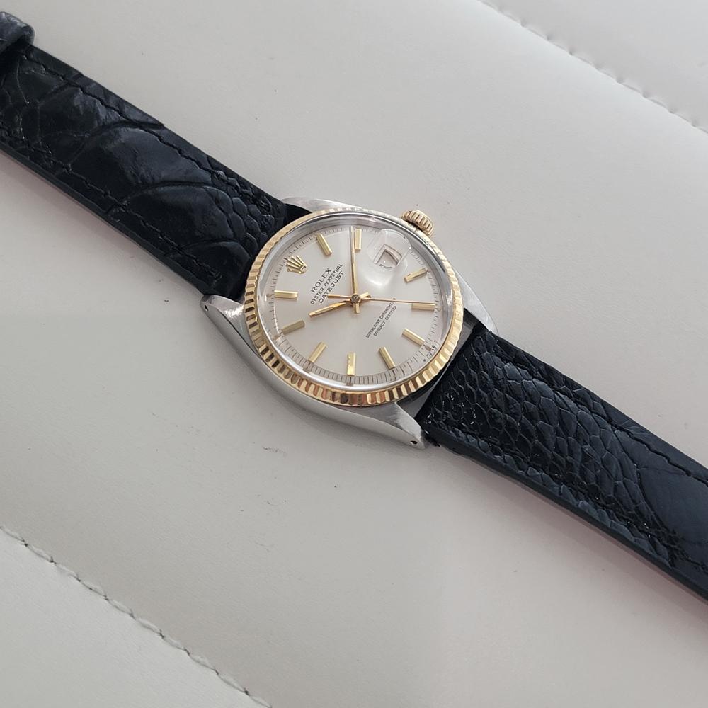 Rolex Oyster Datejust Ref 1601 36mm 18k SS Herren 1970er Vintage Automatik RA671 im Angebot 4