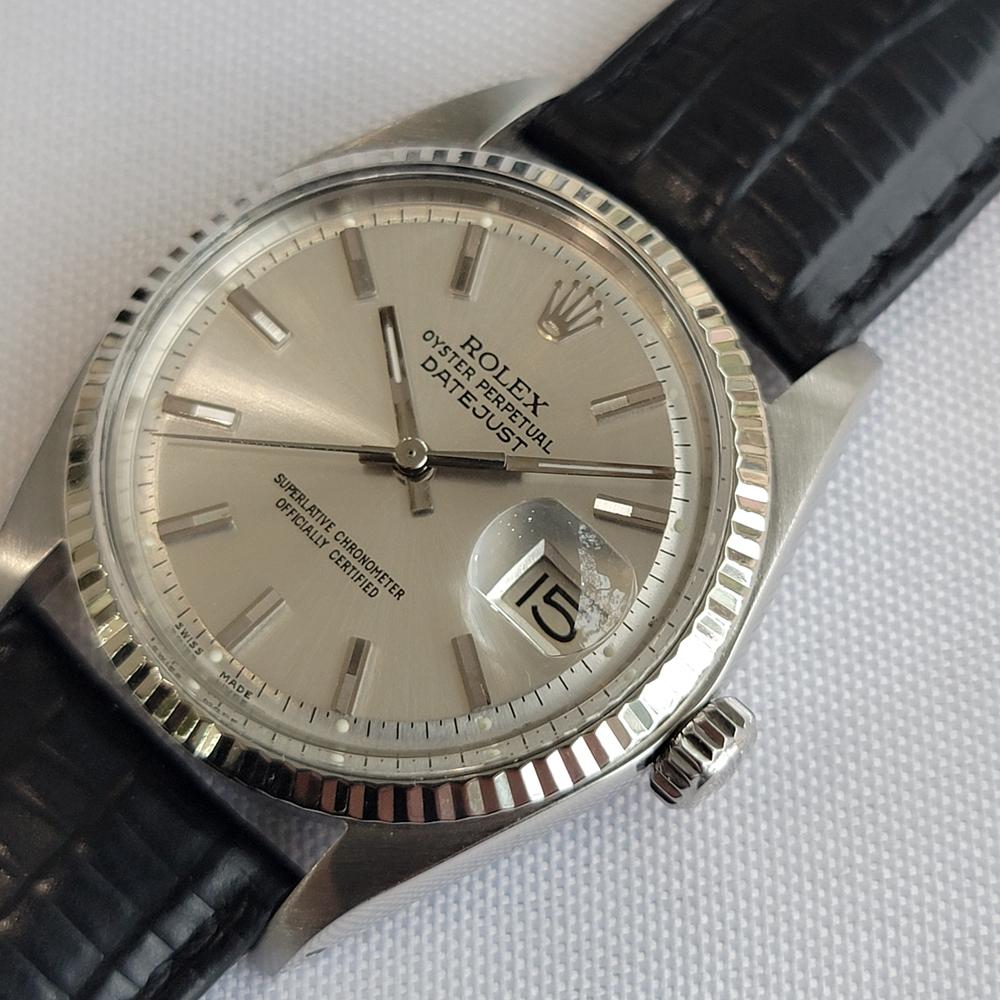 Rolex Oyster Datejust Ref 1601 36mm 18k W Gold SS 1960s Herren Automatik RA621B im Angebot 1