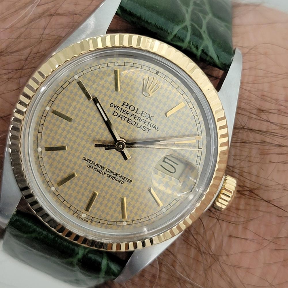 Rolex Oyster Datejust Ref 16013 36mm Herren 18k SS Automatik 1980er Jahre Schweizer RA399G im Angebot 10